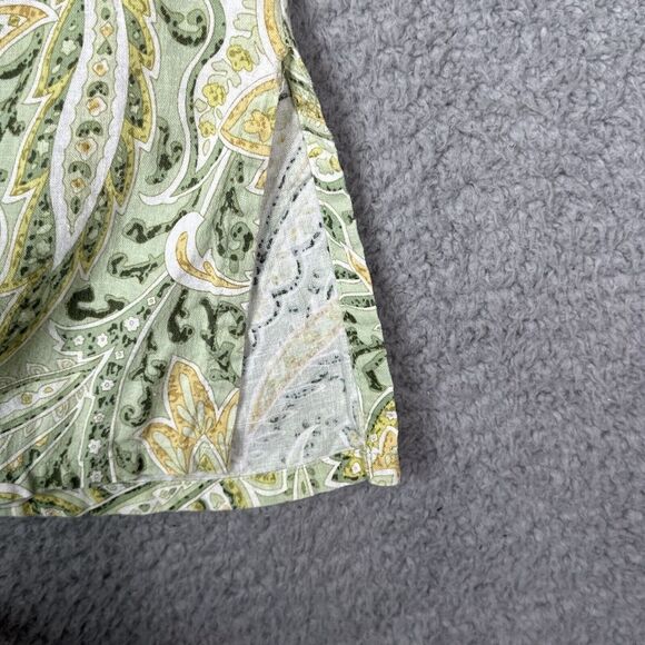 Cambridge Dry Goods Womens Tunic Top Plus Sz 3XL‎ Green Paisley Linen Blend - Picture 5 of 13